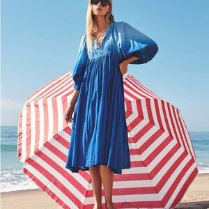 NWT Sundry Blouson Sleeve Midi Dress in Blue Ombre - Size 2 (Medium)